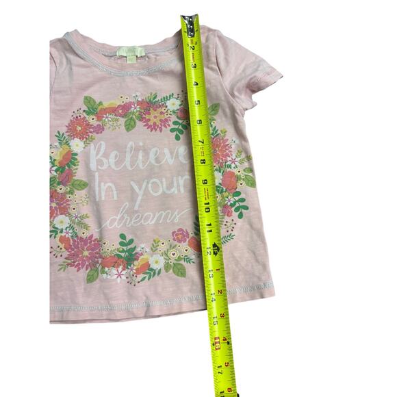 Matilda Jane Girls Size 4 Tee – Pink Floral Wreath “Believe in Your Dreams” - Picture 2 of 4
